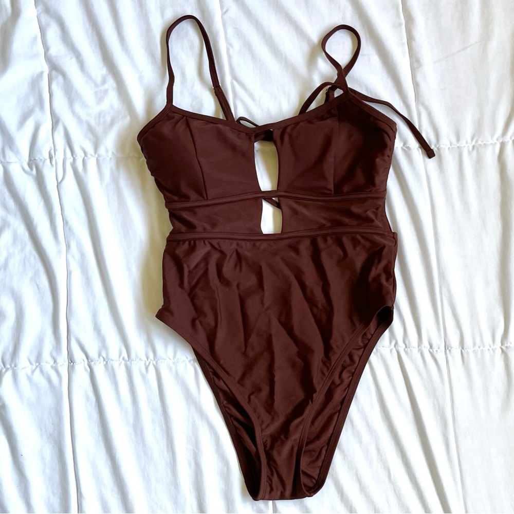 Brown once piece swimsuit